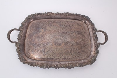 Lot 587 - A silver plated two handled tea tray
