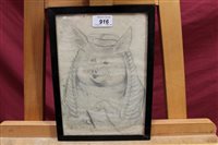 Lot 916 - Louis Wain (1860 - 1939), pencil sketch - a...
