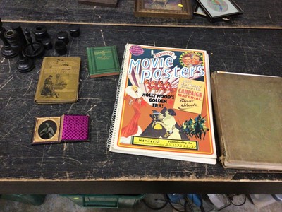 Lot 135 - An ebony dressing table set, a Victorian daguerreotype, a book of movie posters, Annals of Westminster Abbey (pub 1895) and two other books