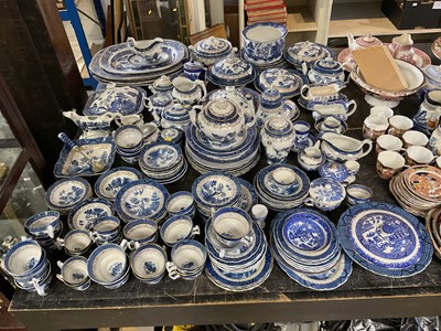 Lot 159 - Very extensive collection of blue and white willow pattern