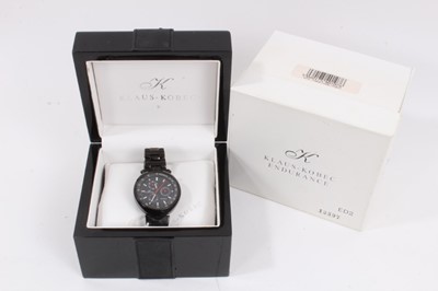 Lot 848 - Klaus-Kobec Endurance Tachymeter black stainless steel wristwatch