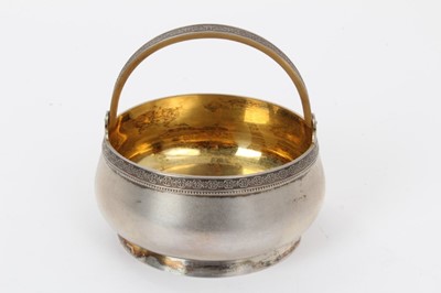 Lot 273 - 1960s Russian silver bowl with swing handle and gilded interior (Tallinn)