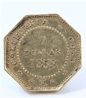 Lot 4 - U.S.A. California octagonal gold Trade Dollar...