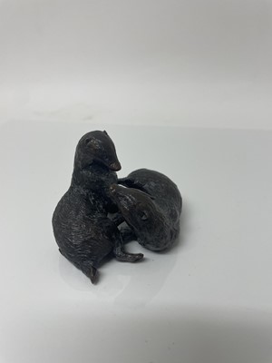 Lot 351 - Michael Cooper, contemporary, limited edition bronze, 'Pair of Badgers', 111/150, with original box and certificate