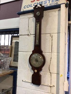 Lot 198 - 19th century flame mahogany barometer by L. Casella & Co London, 95cm high