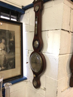 Lot 652 - 19th century mahogany banjo barometer signed Josh Aprile Sudbury, 92cm high
