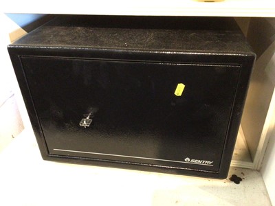 Lot 203 - Sentry safe with key, 43cm x 29cm
