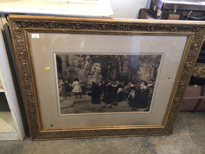 Lot 214 - Large gilt framed print by Hugo Vogel