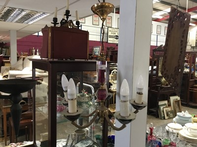 Lot 591 - Murano glass five branch chandelier
