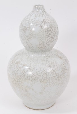 Lot 113 - Chinese crackle glazed double gourd vase with character marks to base