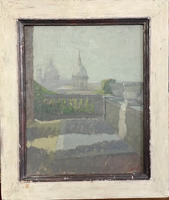 Lot 43 - Philip Jacob, contemporary, oil on board - Sant'Andrea della Valle, signed, 31cm x 25.5cm, in painted frame  
Exhibited: NEAC, The Mall Galleries 1982