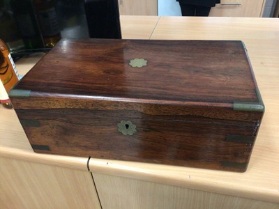 Lot 236 - Victorian brass bound mahogany writing slope