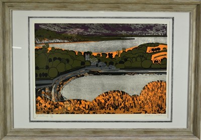 Lot 1138 - *Graham Clarke (b.1941) woodblock print - St Anthony's, signed and numbered 32/50, 66cm x 46cm in glazed frame