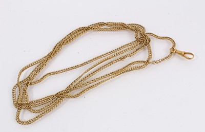 Lot 1038 - Victorian gilt metal long guard chain