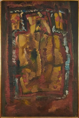 Lot 1157 - Dorothy Mead (1928-1975) oil on canvas - abstract, dated '70, 91cm x 137cm, framed