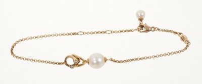 Lot 418 - Georg Jensen ‘Magic Collection’ 18ct yellow gold freshwater cultured pearl bracelet