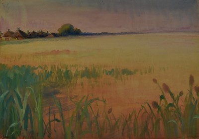 Lot 1008 - *Gerald Spencer Pryse (1882-1956) watercolour - Guber, 54cm x 77cm, titled verso, unframed