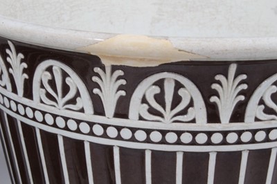 Lot 153 - Pair of large early 19th century Wedgwood cache pots and stands, Provenance: Stour Lodge, Bradfield, Nr Manningtree, Essex