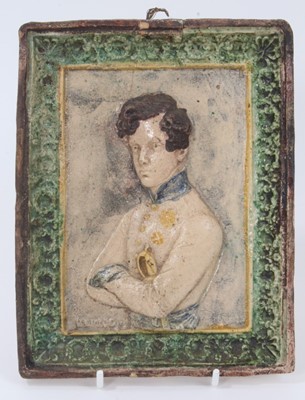 Lot 151 - 19th century continental ceramic relief plaque of Napoleon II