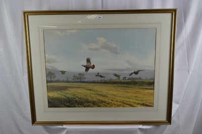Lot 1044 - *John Cyril Harrison (1898-1985) watercolour - French Partidges, signed, 55cm x 75cm, in glazed gilt frame 
Provenance: The Tryon Gallery Ltd., Dover Street, London