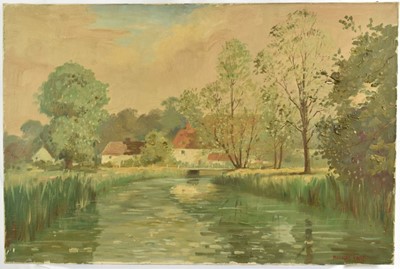 Lot 1203 - Marcus Ford (1914-1989), oil on canvas - Suffolk River, signed, 50cm x 76cm, unframed