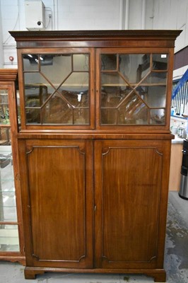 Lot 1387 - 19th century mahogany cupboard with associated glazed top