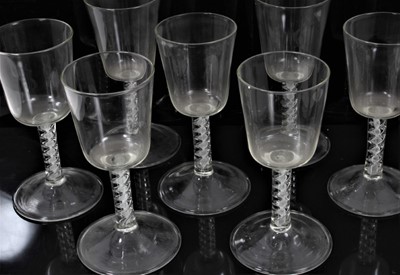 Lot 169 - Set of 18th century style Continental twist stem glasses