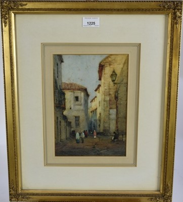 Lot 1225 - Albert Moulon Foweraker (1873-1942) watercolour - Afterglow, a street in Granada, signed, titled verso, 25cm x 17.5cm, in glazed gilt frame