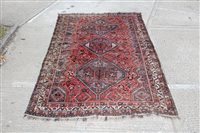 Lot 1217 - Large Eastern rug, centred by three conjoined...