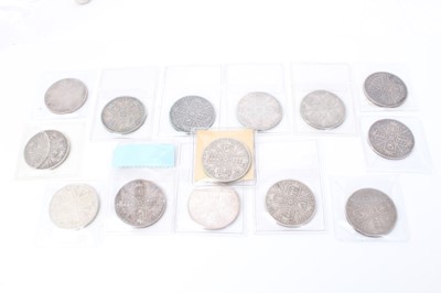 Lot 6 - G.B. - Mixed Victoria silver Double-Florins to include 1887 x 3, 1888 x 2, 1889 x 5 & 1890 x 4 (N.B. Mixed grades AF-EF) (14 coins)
