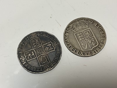 Lot 8 - G.B. - Mixed silver Half Crowns to include William & Mary 1689 VG-AF and George II 'Lima' 1746 (N.B. Rev: Edge bruise) otherwise VF