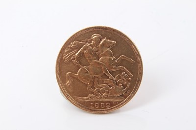 Lot 20 - G.B.- Gold Sovereign Victoria JH 1889 (N.B. Scratches to fields & polished) otherwise GF (1 coin)