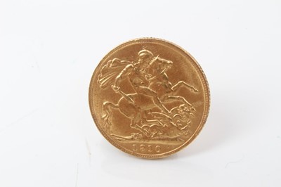 Lot 25 - G.B. - Gold Sovereign Edward VII 1910 (N.B. Obv: Scratch & edge nicks to rim) otherwise VF (1 coin)