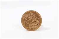 Lot 14 - G.B. gold Sovereign - Victoria O.H. 1900. GF /...