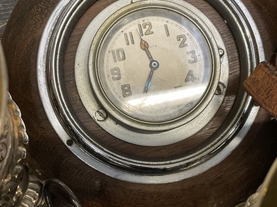 Lot 161 - Plated items barometer, ships clock, various other items