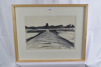Lot 1149 - *Peter Coker RA (1926-2004) pen and wash - Harwich, monogrammed, titled and dated, 26cm x 38cm in glazed frame