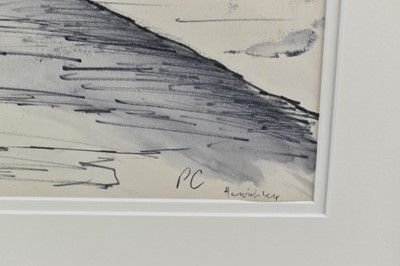 Lot 1149 - *Peter Coker RA (1926-2004) pen and wash - Harwich, monogrammed, titled and dated, 26cm x 38cm in glazed frame