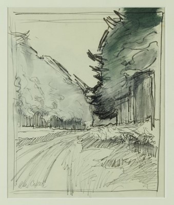Lot 1148 - *Peter Coker RA (1926-2004) pencil and wash - Tunstall Forest, signed, 29cm x 24cm in glazed frame
