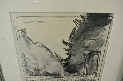 Lot 1148 - *Peter Coker RA (1926-2004) pencil and wash - Tunstall Forest, signed, 29cm x 24cm in glazed frame