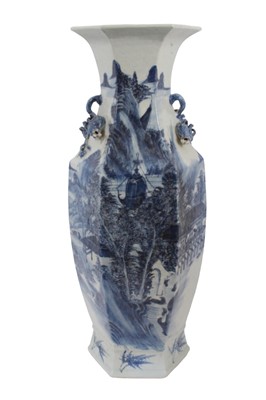 Lot 2 - Chinese porcelain vase of hexagonal baluster form