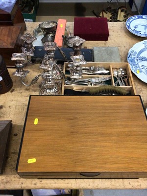 Lot 18 - Silver plated King's pattern canteen of cutlery and various silver plated wares