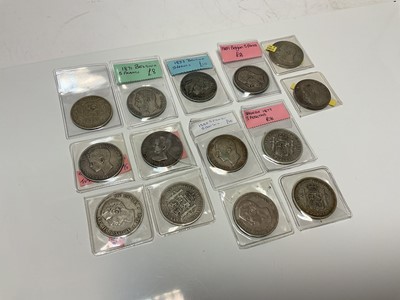 Lot 53 - World - Mixed silver Crowns to include Belgium 1833W GF, 1867 VF, 1869 AVF, 1871 AVF, 1873 AVF, 1876 GVF, Spain 1871 AVF, 1873 VF, 1875 GF, 1876 GVF, 1877 F, 1885 VF, 1888 F & 1898 AVF (14 coins)