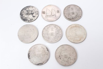 Lot 55 - China - Circa 1914-33 mixed silver Dollars AF-GVF (8 coins)