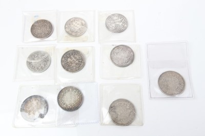 Lot 60 - India - Mixed East India Co. silver Rupees to include Victoria YH 1840 x 8 and William IV 1835 x 2 (N.B. Various grades VG to GVF) (10 coins)
