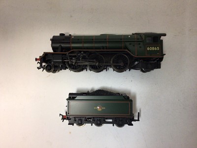 Lot 108 - Railway OO gauge selection of unboxed locomotives including Bachmann 60865 loco and tender, SR 2348 2-6-0 loco and tender, GWR 2-6-0 No 2649 loco and tender, Hornby 2-6-4 No 42394 locomotive (4)