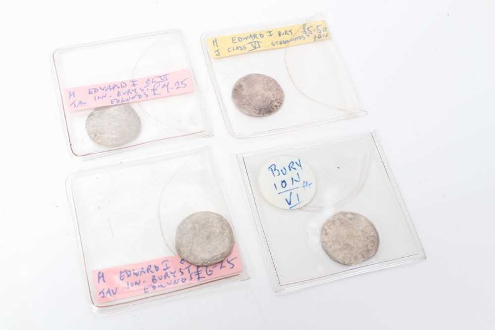 Lot 89 - G.B. - Henry III silver hammered posthumous Penny's Class 6 ION, Bury St Edmunds x 4 (N.B. Crudely struck) otherwise F-VF (4 coins)