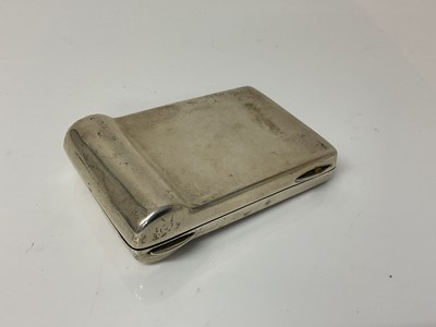 Lot 11 - Unusual George V silver tobacco box of rectangular form with gilded interior, marked Rd No. 554698, (London 1910), maker SW Smith & Co, 9cm in overall length, all at 3.5ozs
