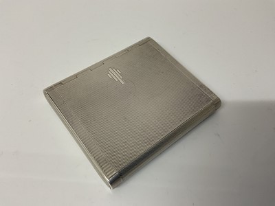 Lot 12 - Good quality George V silver slide action tobacco box of rectangular form with engine turned decoration and gilded interior, (Birmingham 1931), maker William Neale Ltd, 8cm in overall length, all a...