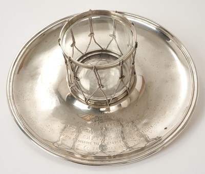 Lot 83 - Victorian silver Military mess container in the form of a military drum, with presentation inscription from Captain Keppel, Grenadier Guards, Equerry to The Prince of Wales.