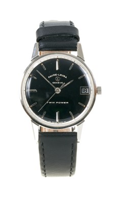Lot 609 - 1960s Favre-Leuba Twin Power wristwatch